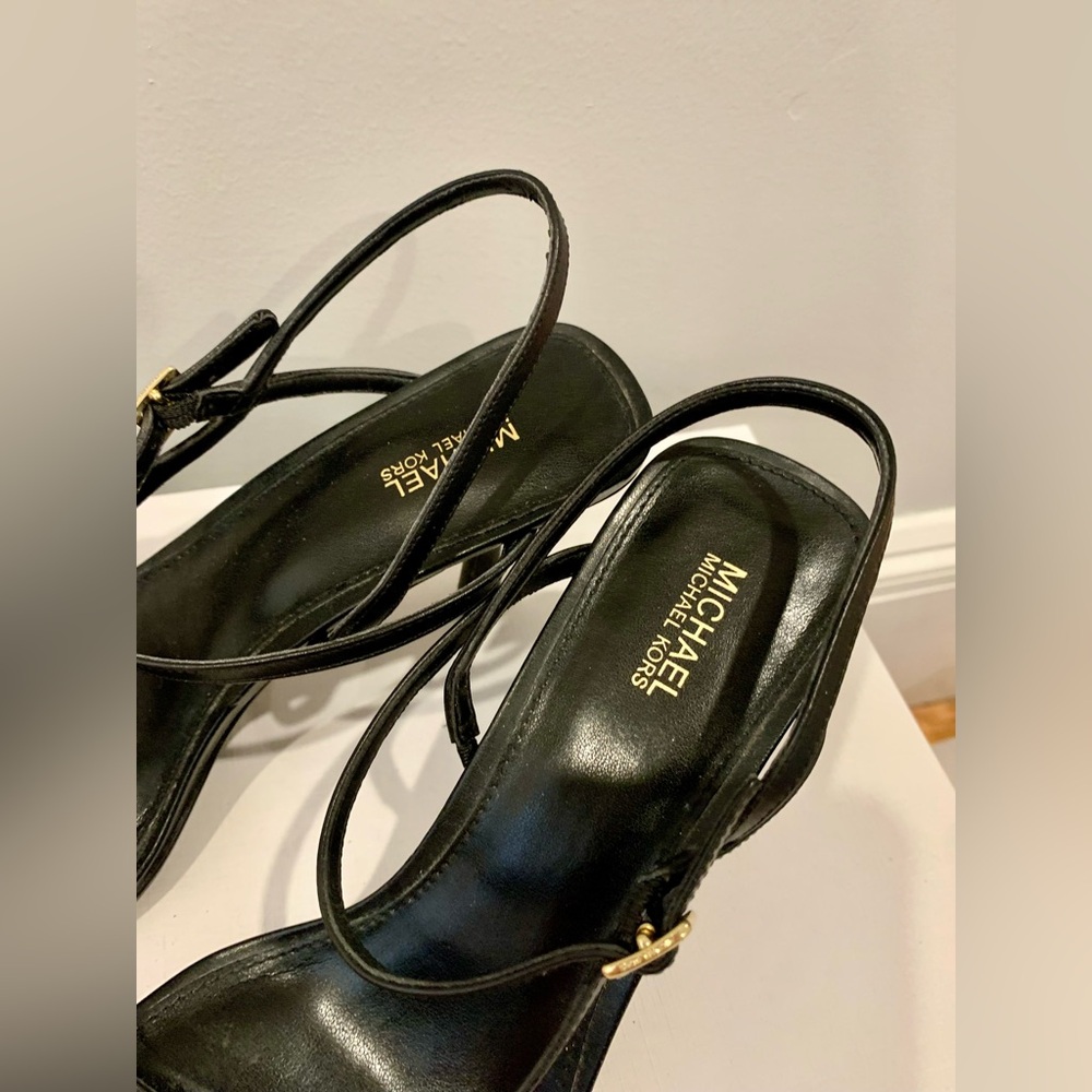 Michael Kors Elegant Black Strappy Heels - Picture 3 of 5